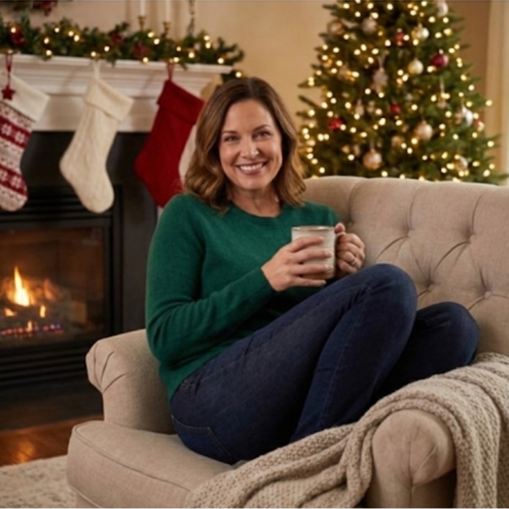100% Cashmere Lord & Taylor Green sweater